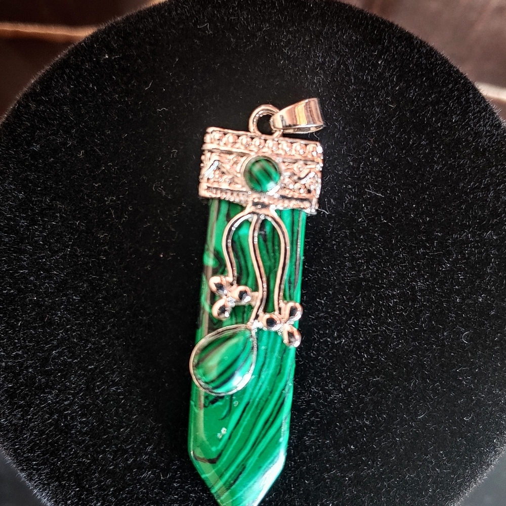 Malachite and Silver Pendant